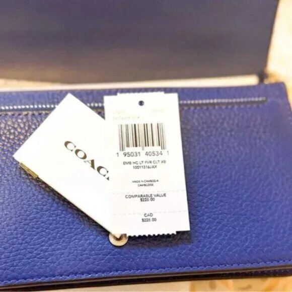 8 | 😍Coach Anna Foldover Clutch Crossbody Horse and Carriage (Sport Blue) - Picture 3 of 7